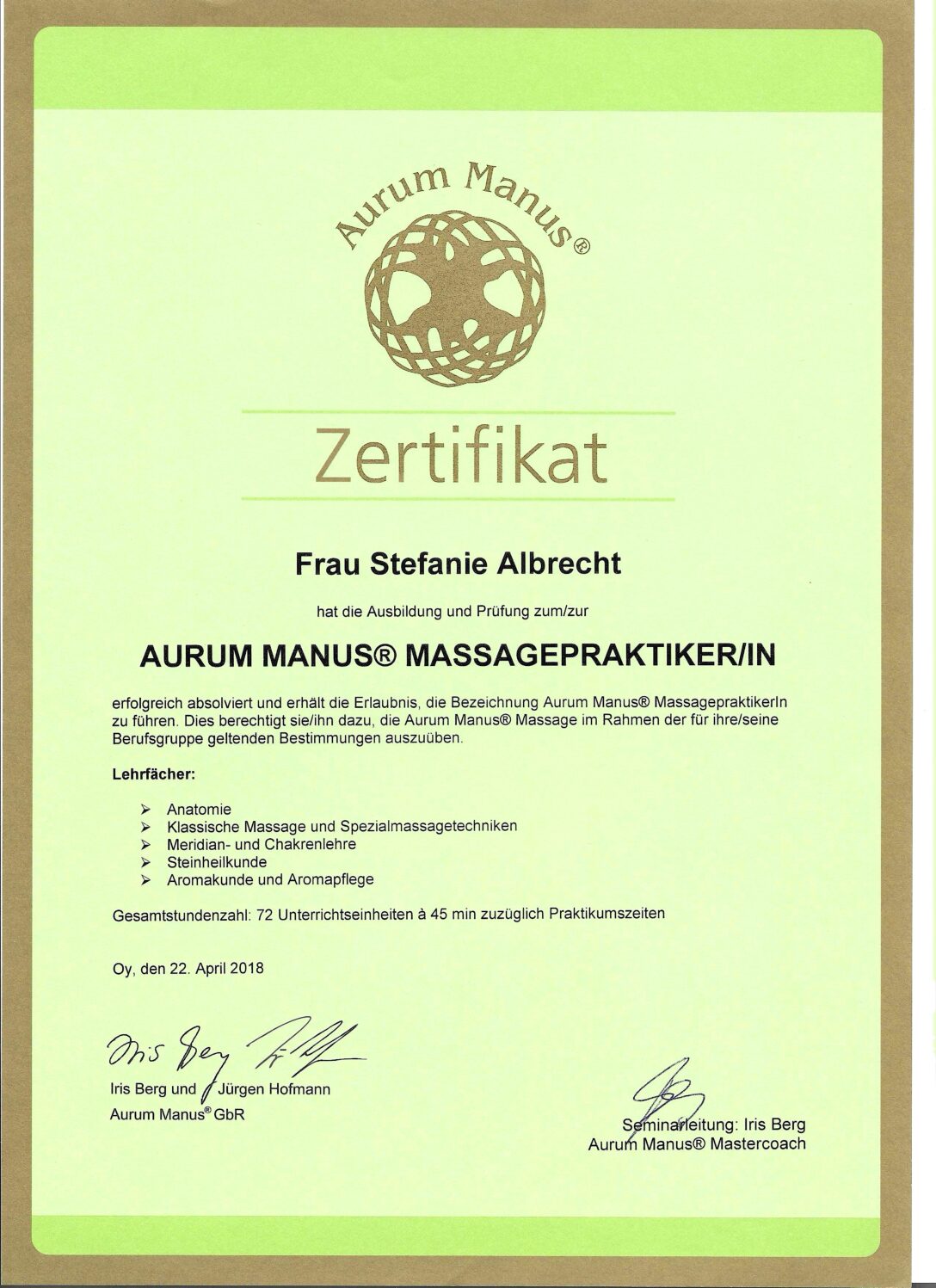 Zertifikat_Aurum Manus